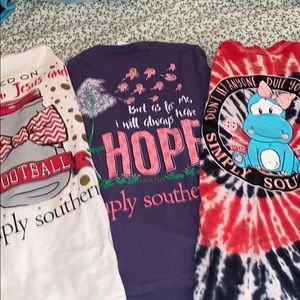 3 long sleeve Simply Southern t shirts